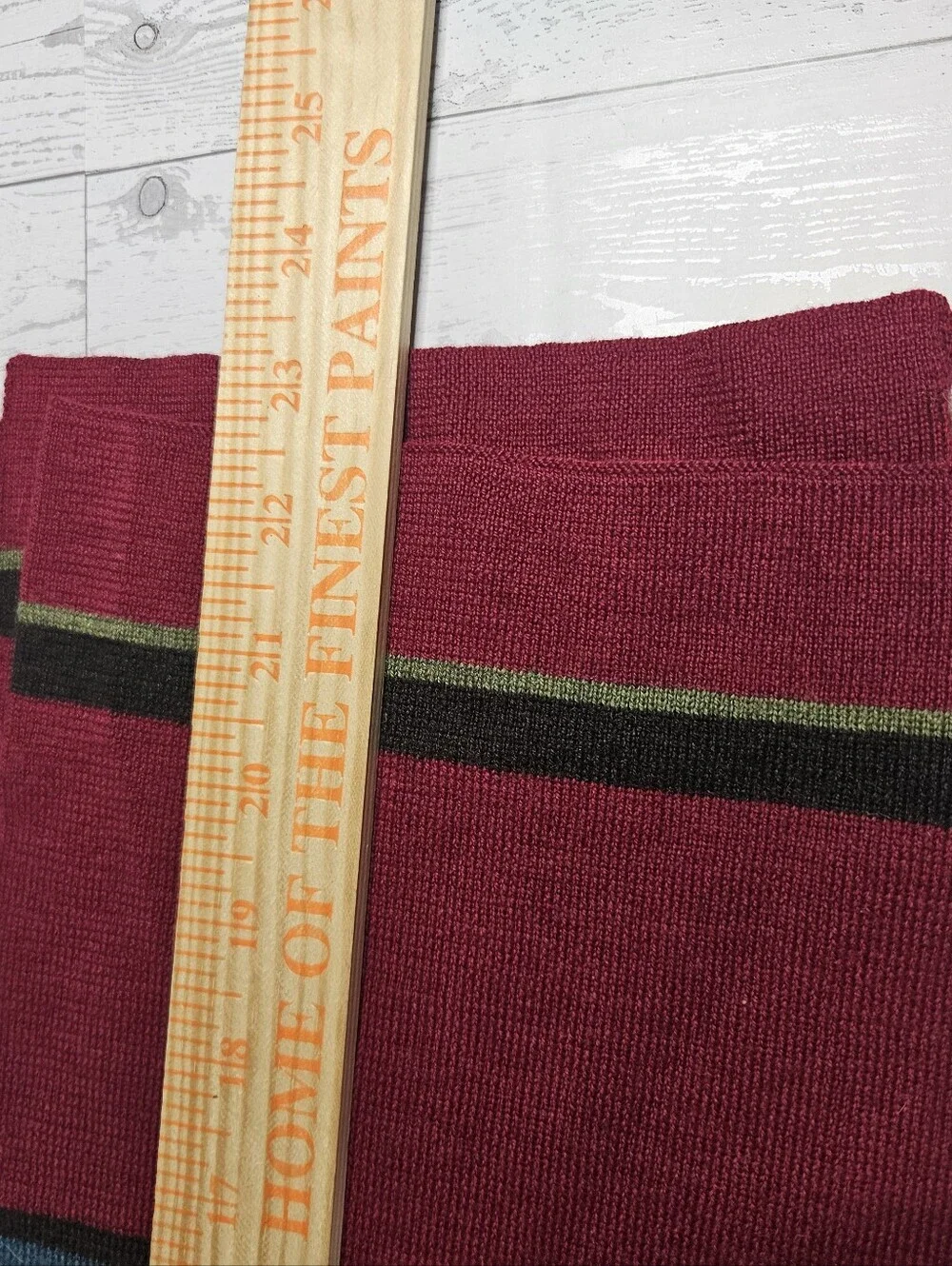 Eddie Bauer Women Scarf Multicolor Striped Knit 100% Merino Wool Winter